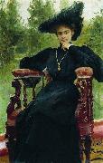 Ilya Yefimovich Repin Portrait of actress Maria Fyodorovna Andreyeva Sweden oil painting artist